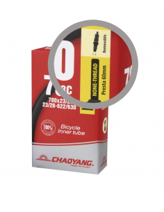 CAMARA CHAOYANG 700X23/28C V/48MM NEGRA LISA DESMONTABLE
